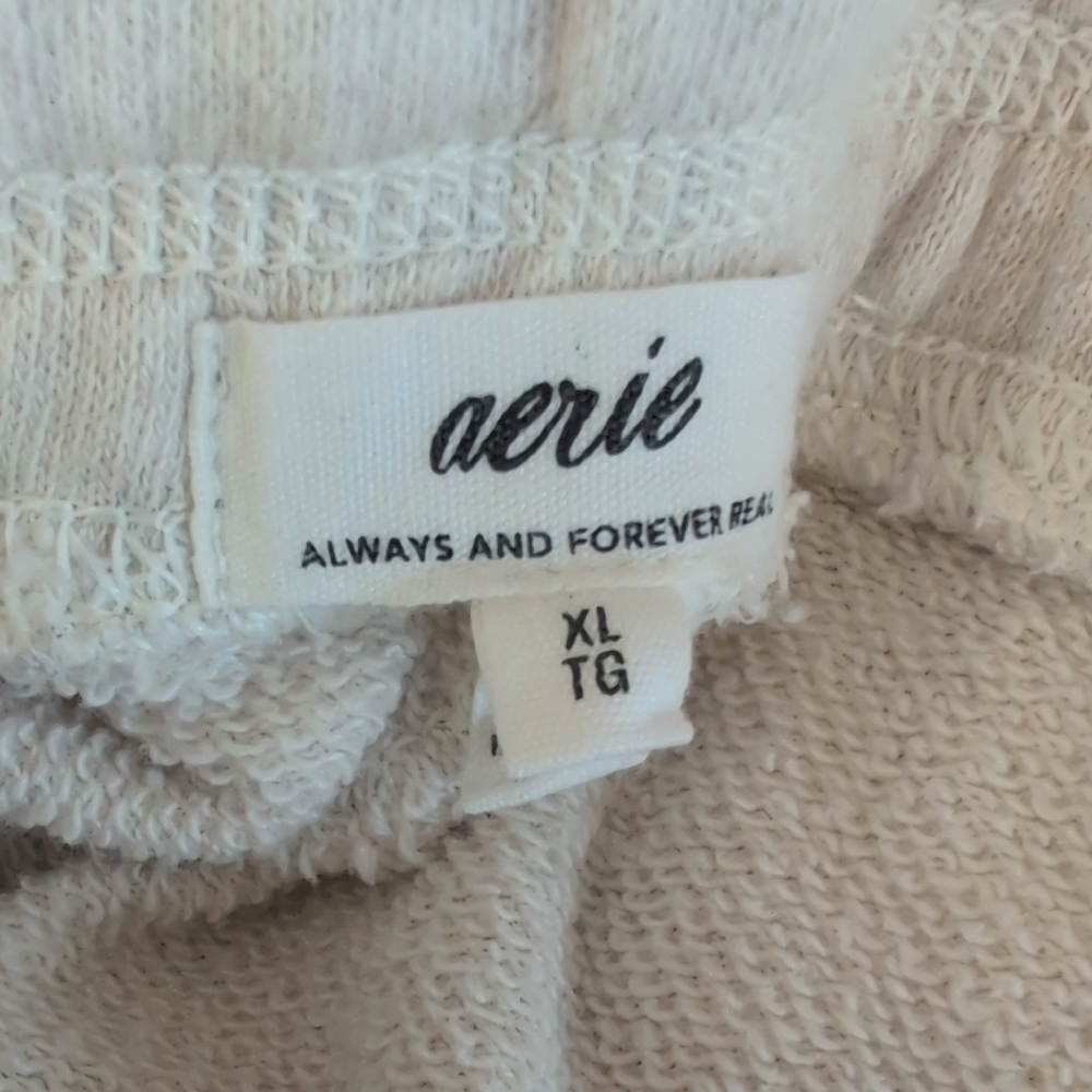 Aerie Cream Stretch Waist Jogger Lounge Pants XL W219 - Picture 7 of 9